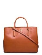 Lauren Ralph Lauren Leather Large Marcy Satchel Brun