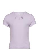 Top Cut Out Tops T-shirts Short-sleeved Purple Lindex