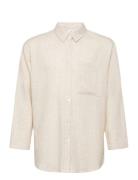 Latti Ls Linen Shirt Tops Shirts Long-sleeved Shirts Beige Grunt