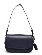 Leather Small Maddy Shoulder Bag Bags Top Handle Bags Navy Lauren Ralp...