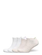 Sock Ankle 4 P Lettuce Edge Lingerie Socks Footies-ankle Socks White L...