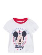 Short-Sleeved T-Shirt Tops T-shirts Short-sleeved White Mickey Mouse