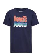 Levi's Layered Poster Logo Tee Tops T-shirts Short-sleeved Navy Levi's