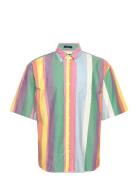 Rel Multistripe Oxford Ss Shirt Tops Shirts Short-sleeved Pink GANT