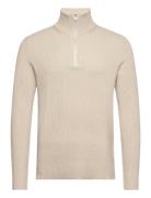 Jack & J S Jprccperfect Knit Half Zip Sn Beige