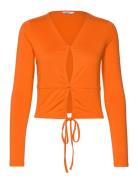 Enpome Ls String Tee 6971 Tops T-shirts & Tops Long-sleeved Orange Env...