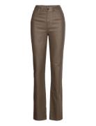 Vicommit Coated Hw Straight Pant-Noos Bottoms Trousers Straight Leg Br...