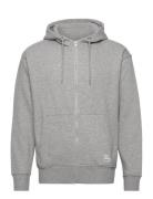Sdlenz Zipper Sw Tops Sweat-shirts & Hoodies Hoodies Grey Solid