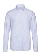 Oxford Stripe Washed Slim Shirt Tops Shirts Casual Blue Michael Kors