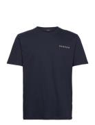 Motif Reg Tee Tops T-shirts Short-sleeved Navy Denham
