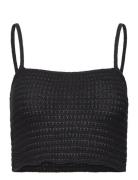 Knitted Cropped Top Tops Crop Tops Sleeveless Crop Tops Black Mango