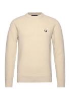 Lambswool Jumper Tops Knitwear Round Necks Cream Fred Perry