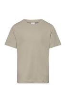 T Shirt Regular Solid Tops T-shirts Short-sleeved Khaki Green Lindex