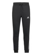 Essentials Fleece Tapered Cuff 3-Stripes Pants Sport Sweatpants Black ...