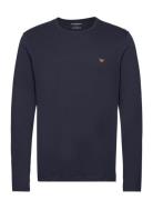 Men's Knit T-Shirt Tops T-shirts Long-sleeved Navy Emporio Armani