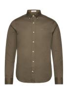 GANT Slim Pinpoint Oxford Shirt Khaki Green