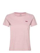 Perfect Tee Tea Stripe Keepsak Tops T-shirts & Tops Short-sleeved Pink...