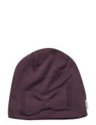 Mikk-line Wool Hat W. Bow Burgundy