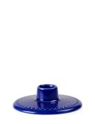 Lyngby Porcelæn Rhombe Color Candle Holder H3 Cm Dark Blue Marinblå