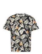 Jack & J S Jjchill Aop Tee Ss Crew Neck Svart