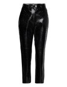 Faux Croc Patent Leather Pants Bottoms Trousers Leather Leggings-Byxor...