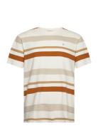 Calton Striped Tee Tops T-shirts Short-sleeved Cream Clean Cut Copenha...