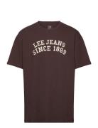 Ss Tee Tops T-shirts Short-sleeved Brown Lee Jeans