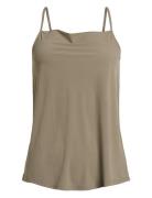 Rethinkit Ann Crossed Back Top Khaki Green