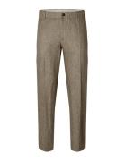 Slhregular-Will Linen Trs Noos Bottoms Trousers Formal Brown Selected ...