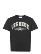 University T-Shirt Tops T-shirts Short-sleeved Black Les Deux