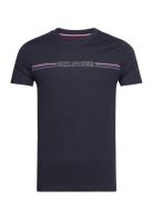 Stripe Chest Tee Tops T-shirts Short-sleeved Blue Tommy Hilfiger