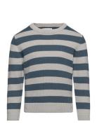 Mango Knit Striped Sweater Blå