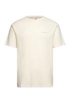 Akkikki S/S Waffle Tee Tops T-shirts Short-sleeved Cream Anerkjendt