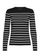Striped Crewneck Sweater Tops Knitwear Jumpers Black Lauren Ralph Laur...