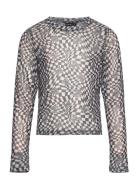 LMTD Nlftaina Ls Crop Mesh Top Svart