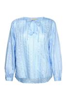Fqsimi-Blouse Tops Blouses Long-sleeved Blue FREE/QUENT
