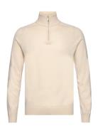 Bs Knud Regular Fit Knitwear Tops Knitwear Half Zip Jumpers Cream Bruu...