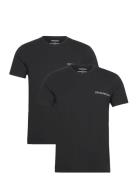 Men's Knit 2-Pack T-Shirt Tops T-shirts Short-sleeved Black Emporio Ar...