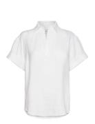 Rel Linen Popover Ss Shirt Tops Shirts Short-sleeved White GANT