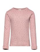 T-Shirt L/S Modal Dot Tops T-shirts Long-sleeved T-shirts Pink Petit P...