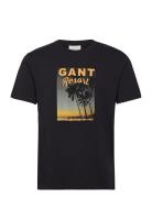 Washed Graphic Ss T-Shirt Tops T-shirts Short-sleeved Black GANT