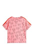 Mini Rodini Cathlethes Aop Ss Tee Rosa