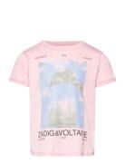 Zadig & Voltaire Kids Short Sleeves Tee-Shirt Rosa