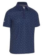 Printed Chev Polo Tops Polos Short-sleeved Navy Callaway