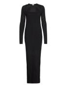 Laddered Rib Maxi Knit Dress Designers Maxi Dress Black Calvin Klein