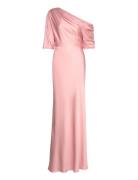 Marisa Asymmetrical Satin Maxi Dress Designers Maxi Dress Pink Malina
