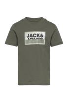 Jcologan Tee Ss Crew Neck Ss24 Jnr Tops T-shirts Short-sleeved Khaki G...