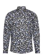 Lindbergh Aop Floral Shirt L/S Marinblå