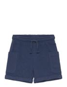 Textured Cotton-Blend Bermuda Shorts Bottoms Shorts Navy Mango