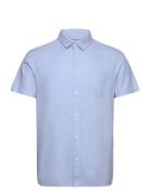 Sdallan Ss Sh Tops Shirts Short-sleeved Blue Solid